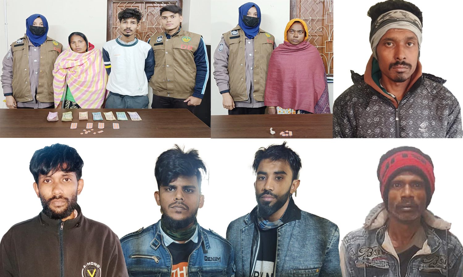 রাজশাহীতে মাদকবিরোধী অভিযানে নারীসহ ৮ কারবারি গ্রেপ্তার